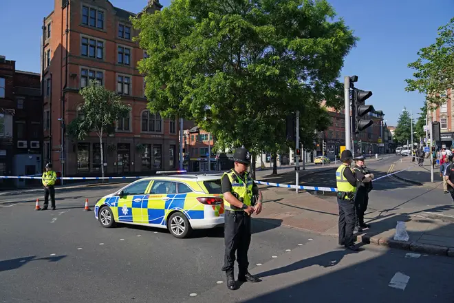 The van mowed into three people in the centre of Nottingham, around the Theatre Royal and Maid Marian Way