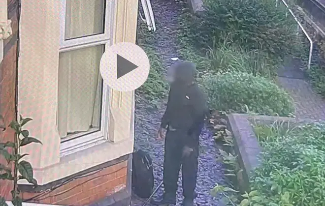 The suspect was pictured trying to break into a care home