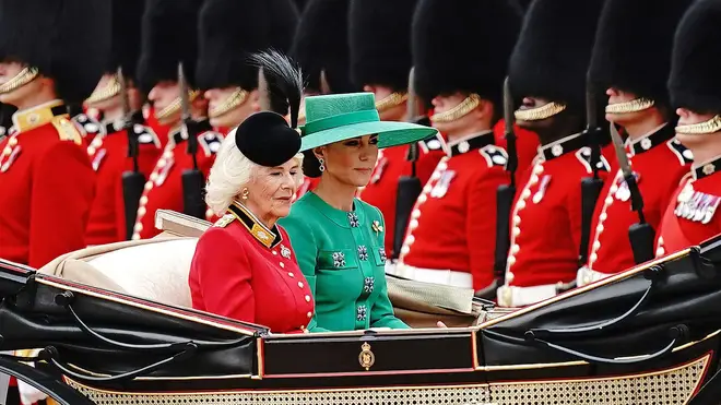 Camilla and Kate during the Trooping the Colour ceremony at Horse Guards Parade