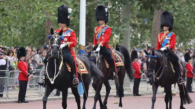 King Charles travelling to the Trooping the Colour ceremony
