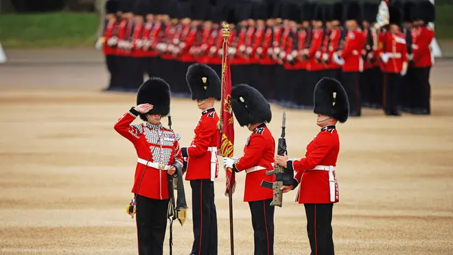 Members of the Household Division during the Trooping the Colour ceremony
