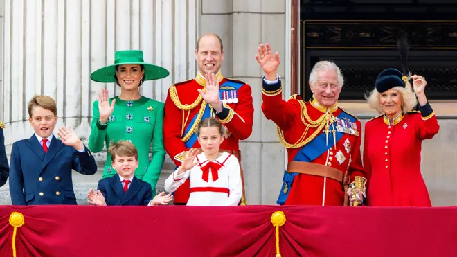 The family appeared on the Buckingham Palace balcony on Saturday