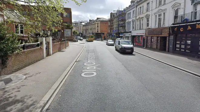 A man who also received an injury to his hand was arrested on Old Christchurch Road (pictured)