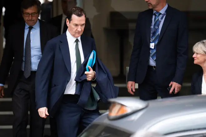 George Osborne after giving evidence to the Covid inquiry