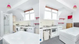The 'fabulous' apartment is listed for £1,000pcm.