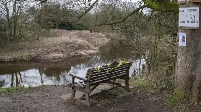 Ms Bulley's phone was found near this bench overlooking the river