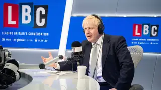 Boris Johnson answering questions live in the LBC studio