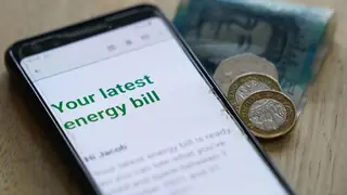 An energy bill on a smartphone