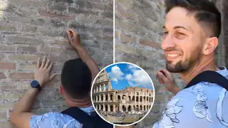 The tourist filmed carving 'Ivan + Hayley' into the brickwork of Italy's historic Colosseum lives in Britain