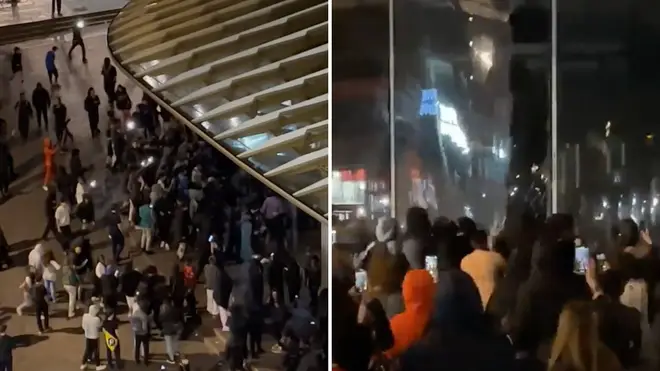 Looters ransacked the Nike store in Paris.