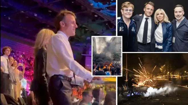 French President Emmanuel Macron attended Elton John's concert on Wednesday night