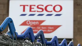 Tesco store and trolleys
