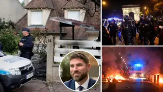 French rioters ram burning car into mayor's home in 'assassination attempt' in fifth night of violence over teen's killing
