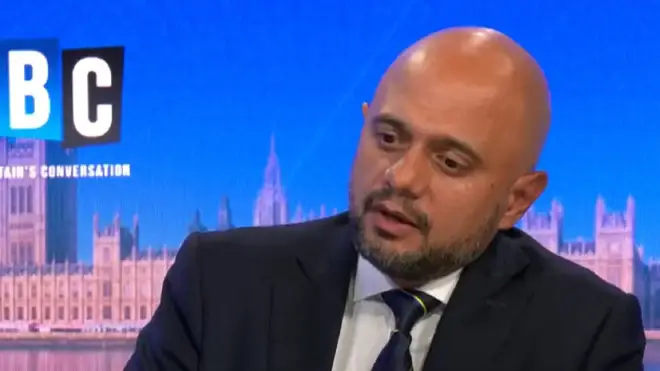 Former Chancellor Sajid Javid was speaking to LBC's Nick Ferrari