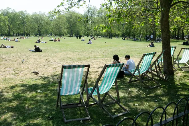 Green Park in London during the recent hot weather