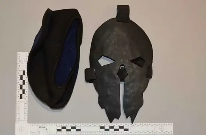 The mask recovered from Jaswant Singh Chail on his arrest