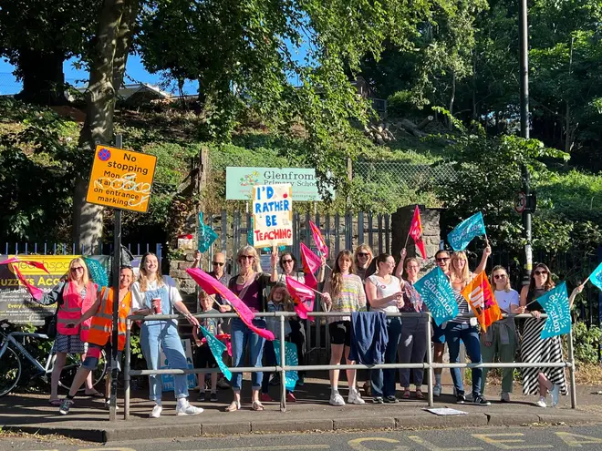 Teachers on strike in Bristol on Friday