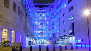 The BBC Broadcasting building on Portland Place, London