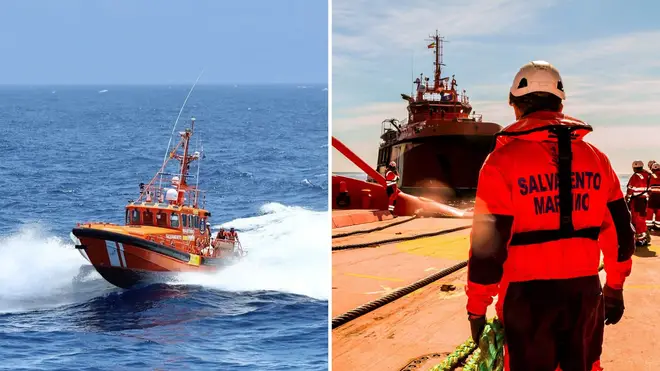 Salvamento Marítimo rescuers have been searching for the missing boats.