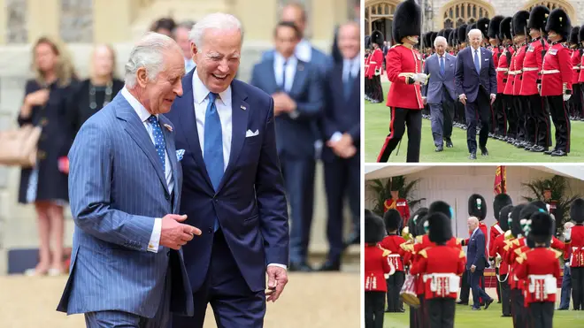 King Charles and Joe Biden meet at Windsor Castle after talks with Rishi Sunak.