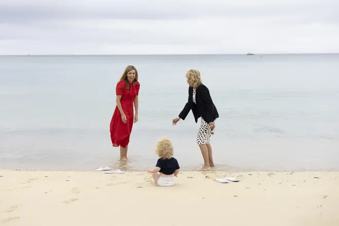 Carrie's first child with Boris, Wilfred, starred in touching pictures with First Lady Jill Biden as part of the G7 Summit in Cornwall in 2021.