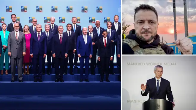 Nato leaders begin crunch summit without Ukrainian leader Vlodymyr Zelenskyy