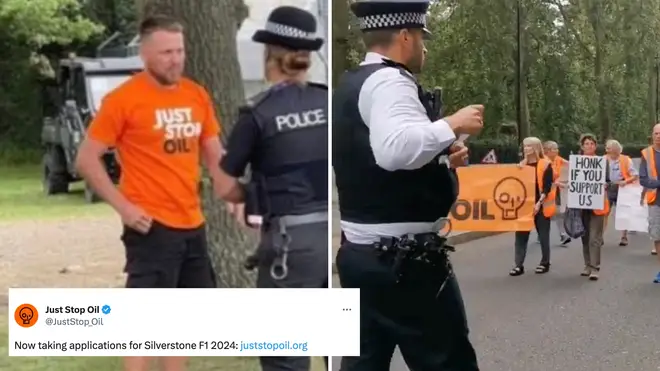 The man was said to have been forced to wear a Just Stop Oil t-shirt at Silverstone
