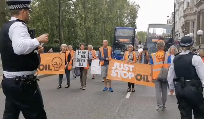 Just Stop Oil carried out protests in central London yesterday