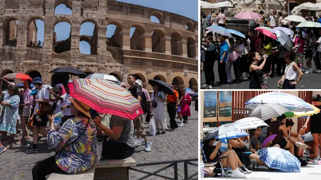 Tourists face scorching temperatures as 'Cerberus' hits Europe