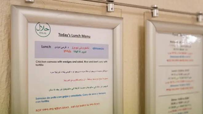 The menus are written in several languages