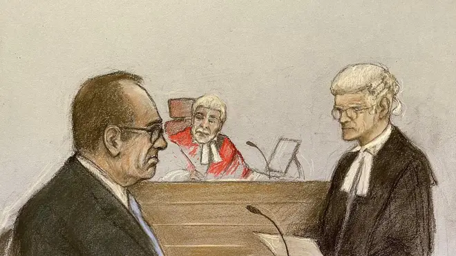 Kevin Spacey giving evidence at Southwark Crown Court
