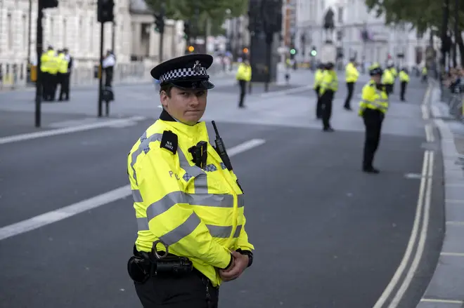 Metropolitan Police officers on duty on Whitehall