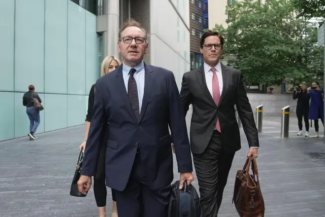 Kevin Spacey arriving at Southwark Crown Court to be cross-examined