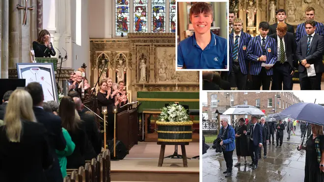 Mother's heartbreaking tears for Nottingham attack victim Barnaby Webber at his funeral