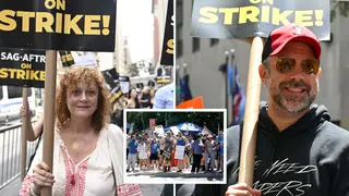 A number of famous actors joined the picket line on Friday