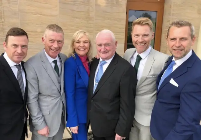 Ciaran Keating (second from left) died of his injuries sustained in a two-car collision in Ireland on Saturday