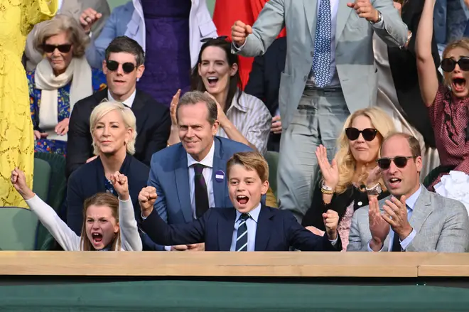 The Princess and her brother Prince George were in fine voice supporting both players on Centre Court