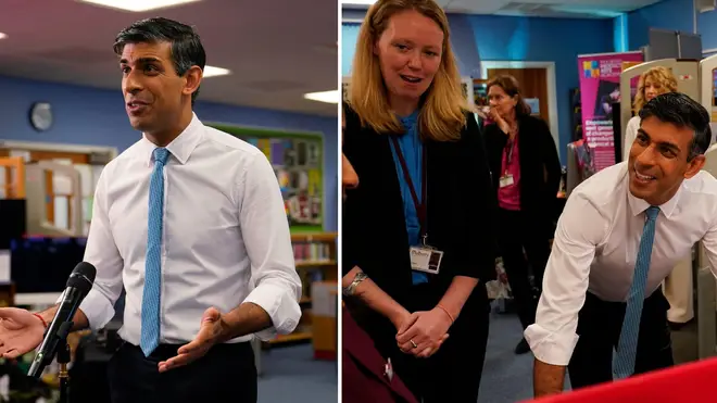 Rishi Sunak explained the plans on a visit to a school in London today