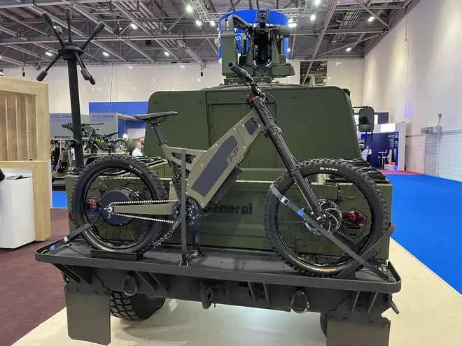 The combat e-bike system can even be mounted on the back of specially adapted vehicles.