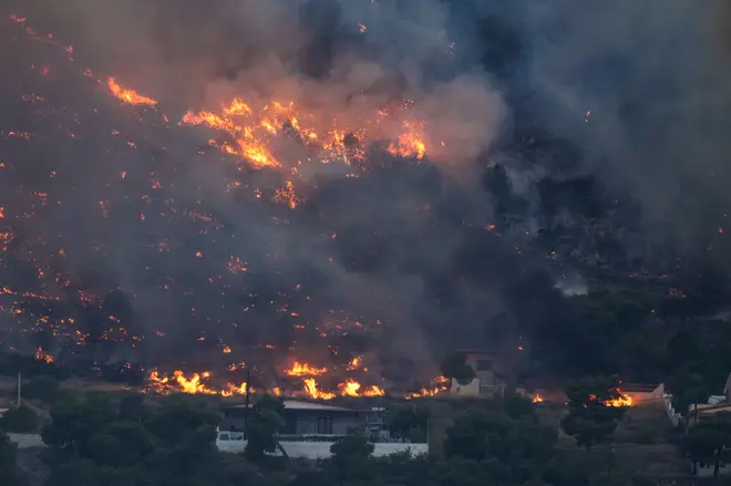Kalamaki in Greece is burning