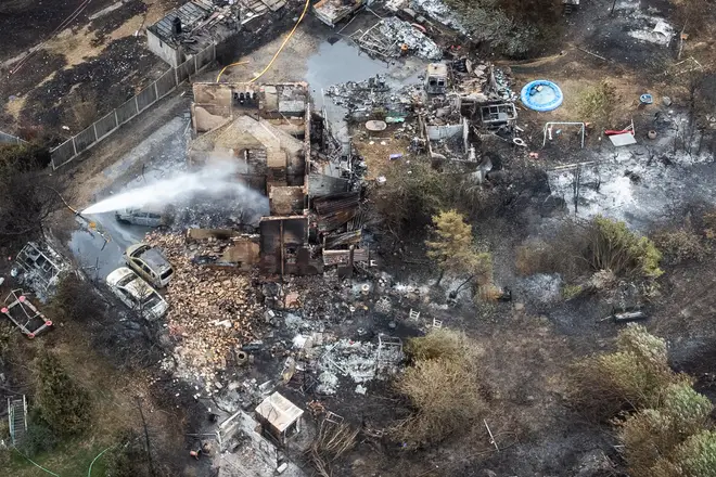 16 homes were destroyed in the Wennington wildfire last year.