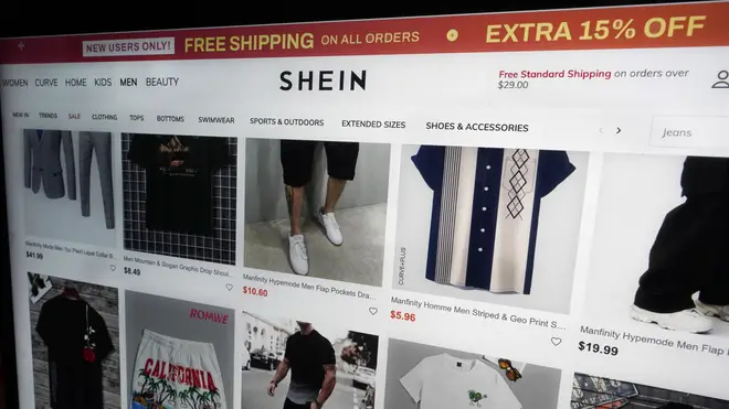 A page from the Shein website