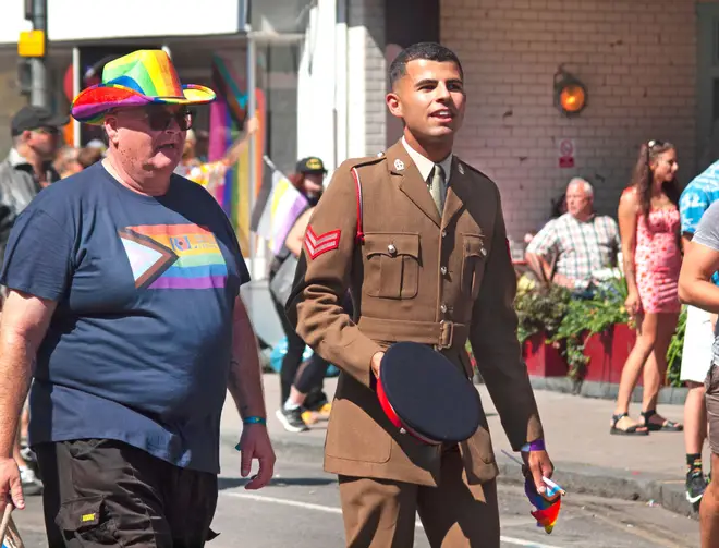 Members of the armed forces attend Brighton & Hove Pride