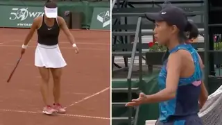 Zhang was furious with Toth when the latter erased a mark on the clay court