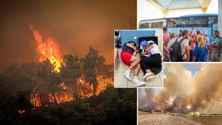 Tui and Jet2 among those under pressure to repatriate thousands of tourists on Greek island ravaged by blazes amid European heatwave