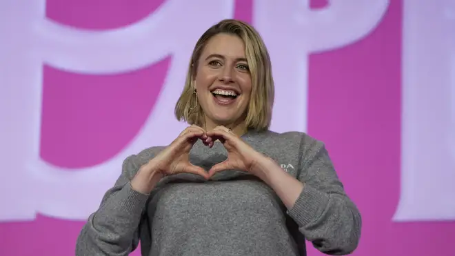 Director Greta Gerwig poses for the media prior to a news conference for the film Barbie in Seoul, South Korea