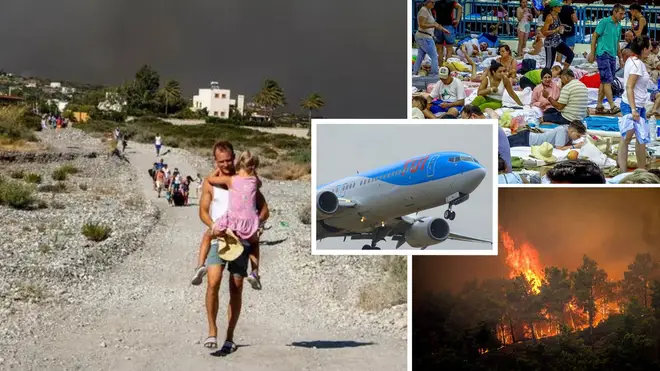 Thousands of people on the Greek island have been evacuated.