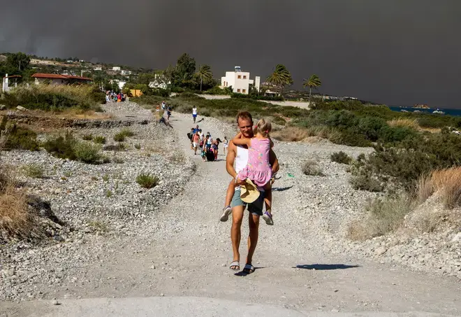 Families have told of being forced to flee the flames on foot.