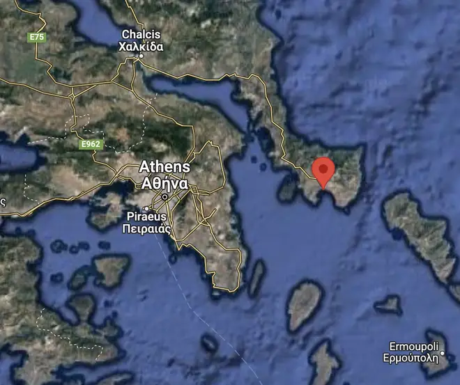 The crash happened in the south eastern part of Evia