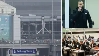 The exploded departure hall pictured at Brussels Airport, in Zaventem, Tuesday 22 March 2016. At least 13 people have been killed after two explosions in the departure hall of Brussels Airport.